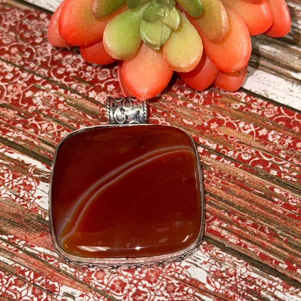Botswana Agate Silver Pendant - image 2